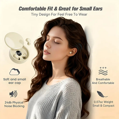 MSHUKCOE Mini Invisible Bluetooth 5.4 True Wireless In-Ear Headphones - Noise Cancelling Sport Earbuds for Gaming and Everyday Use