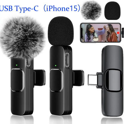 Wireless Lavalier Microphone Set for iPhone, Android, and iPad - Mini Clip-On Microphones with Superior Sound Quality for Recording, Live Streaming, and Vlogging