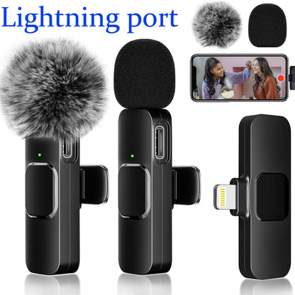 Wireless Lavalier Microphone Set for iPhone, Android, and iPad - Mini Clip-On Microphones with Superior Sound Quality for Recording, Live Streaming, and Vlogging