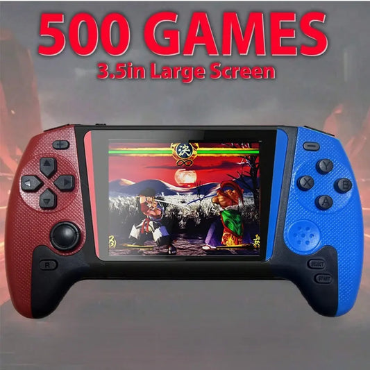 Portable Retro Handheld Gaming Console with 3.5-Inch Joystick, 500 Built-in Games, Wireless Controller, Rechargeable Battery, and TV Connectivity