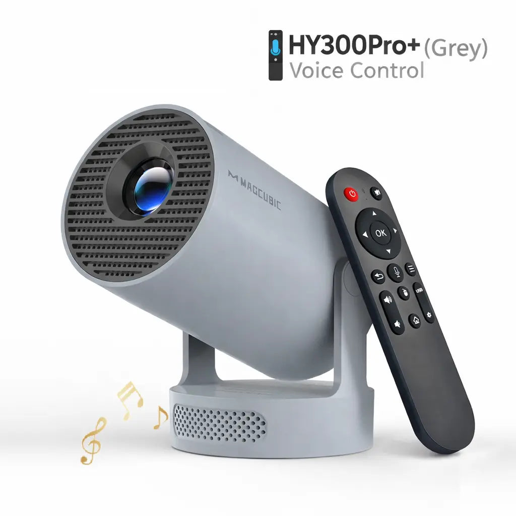 Magcubic HY300Pro Mini Projector - 290 ANSI Lumens, Android 14, Dual WiFi 6, 8K/4K Decoding, Auto Keystone Correction, Wireless BT 5.4, 130" Screen, 1280x720P, Built-In Speaker, Ideal for Outdoor and Bedroom Use