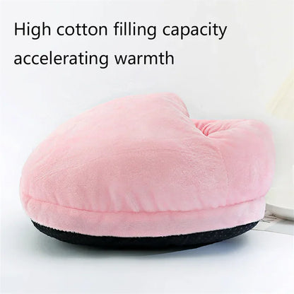 USB Electric Foot Warmer with Fleece Cat Design - Rechargeable Heating Pads for Home and Bedroom Use