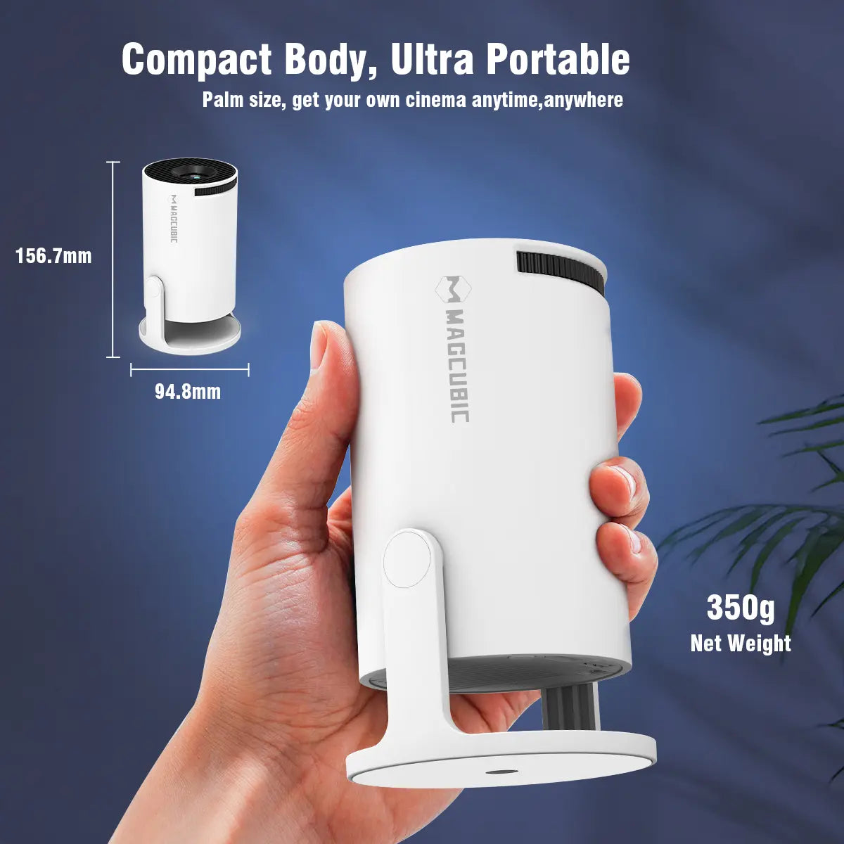 Magcubic HY300Pro Mini Projector - 290 ANSI Lumens, Android 14, Dual WiFi 6, 8K/4K Decoding, Auto Keystone Correction, Wireless BT 5.4, 130" Screen, 1280x720P, Built-In Speaker, Ideal for Outdoor and Bedroom Use