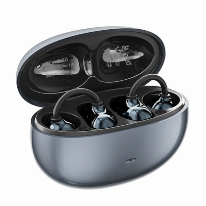 INSONIXN Wireless Bluetooth 6.0 Open Ear Clip Headphones with Built-In Microphone, Comfortable Design, High Fidelity Sound, 36 Hours Playback Time, Ideal for Sports and Fitness