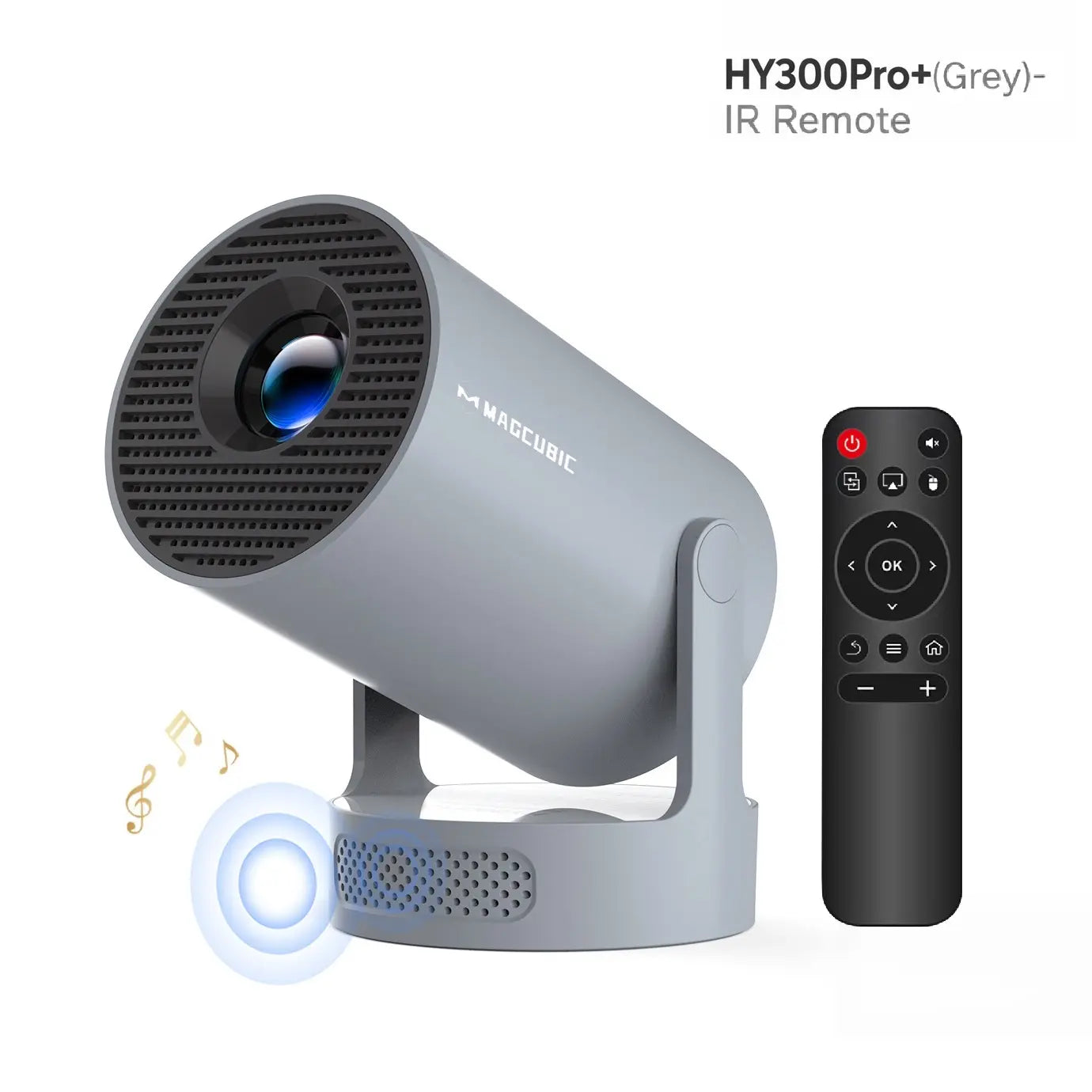 Magcubic HY300Pro Mini Projector - 290 ANSI Lumens, Android 14, Dual WiFi 6, 8K/4K Decoding, Auto Keystone Correction, Wireless BT 5.4, 130" Screen, 1280x720P, Built-In Speaker, Ideal for Outdoor and Bedroom Use