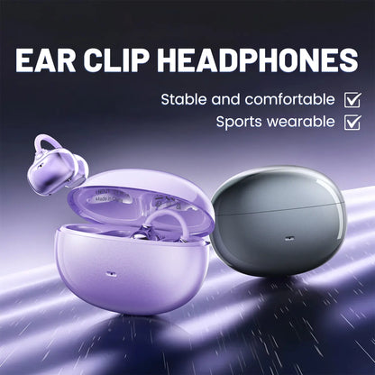 INSONIXN Wireless Bluetooth 6.0 Open Ear Clip Headphones with Built-In Microphone, Comfortable Design, High Fidelity Sound, 36 Hours Playback Time, Ideal for Sports and Fitness