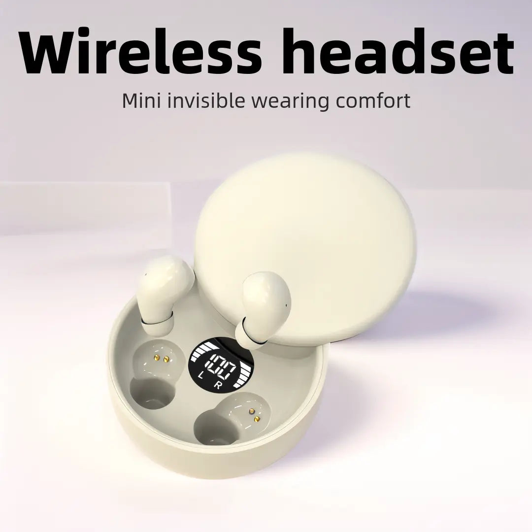 MSHUKCOE Mini Invisible Bluetooth 5.4 True Wireless In-Ear Headphones - Noise Cancelling Sport Earbuds for Gaming and Everyday Use