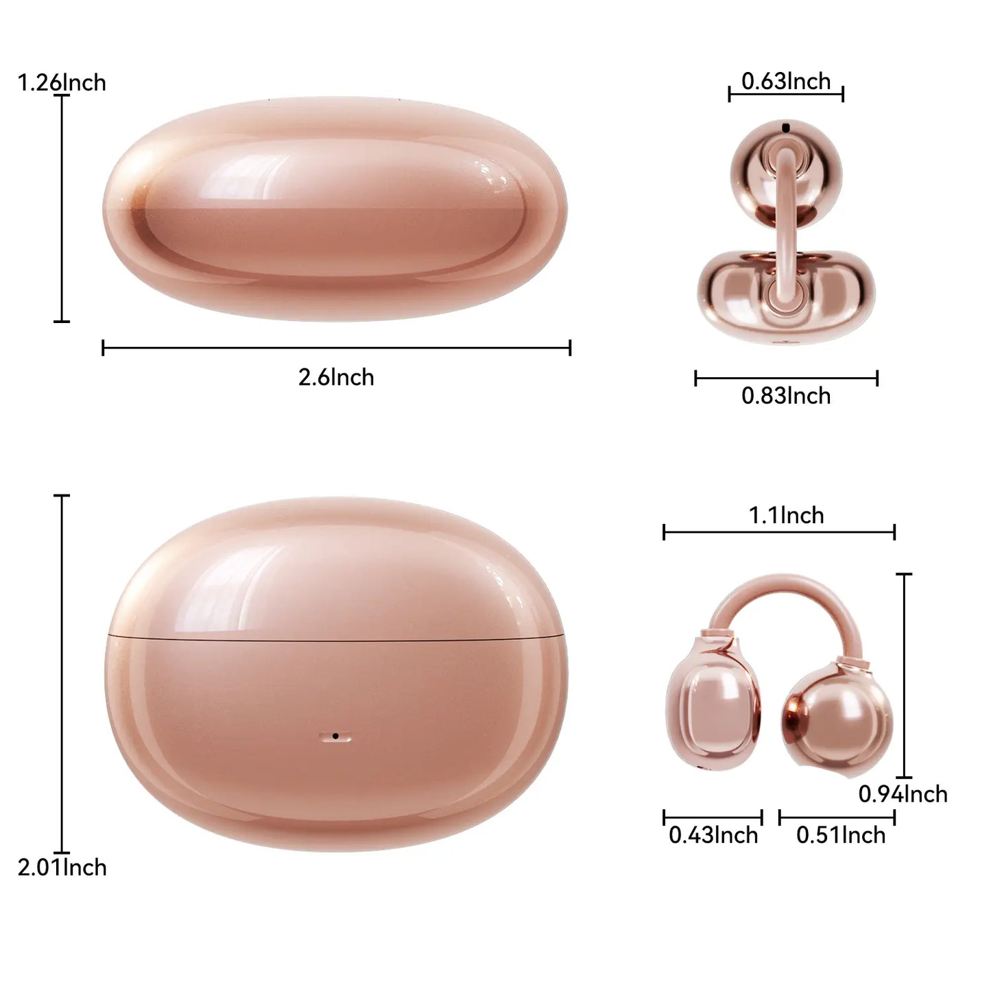 INSONIXN Wireless Bluetooth 6.0 Open Ear Clip Headphones with Built-In Microphone, Comfortable Design, High Fidelity Sound, 36 Hours Playback Time, Ideal for Sports and Fitness