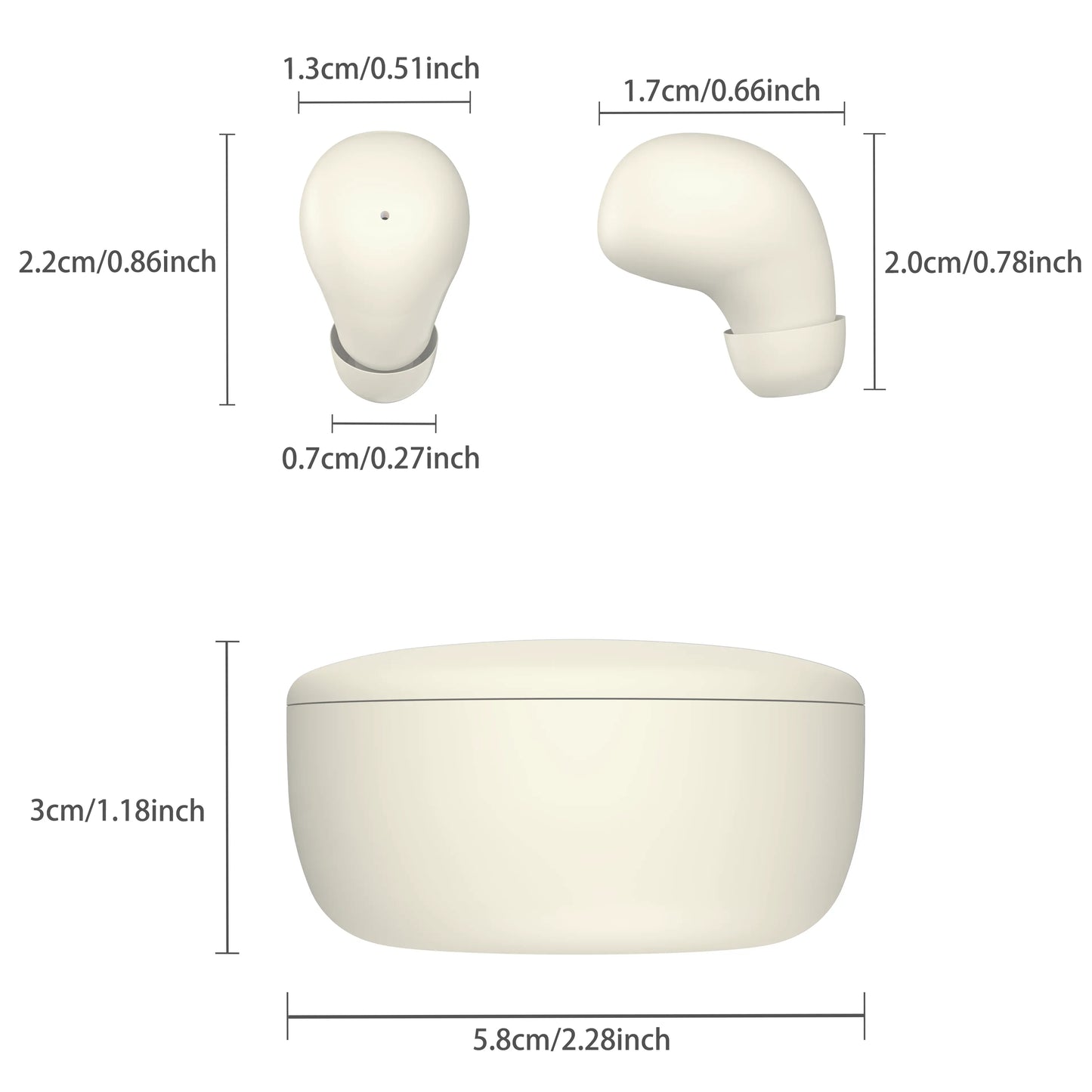 MSHUKCOE Mini Invisible Bluetooth 5.4 True Wireless In-Ear Headphones - Noise Cancelling Sport Earbuds for Gaming and Everyday Use