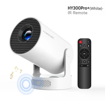 Magcubic HY300Pro Mini Projector - 290 ANSI Lumens, Android 14, Dual WiFi 6, 8K/4K Decoding, Auto Keystone Correction, Wireless BT 5.4, 130" Screen, 1280x720P, Built-In Speaker, Ideal for Outdoor and Bedroom Use