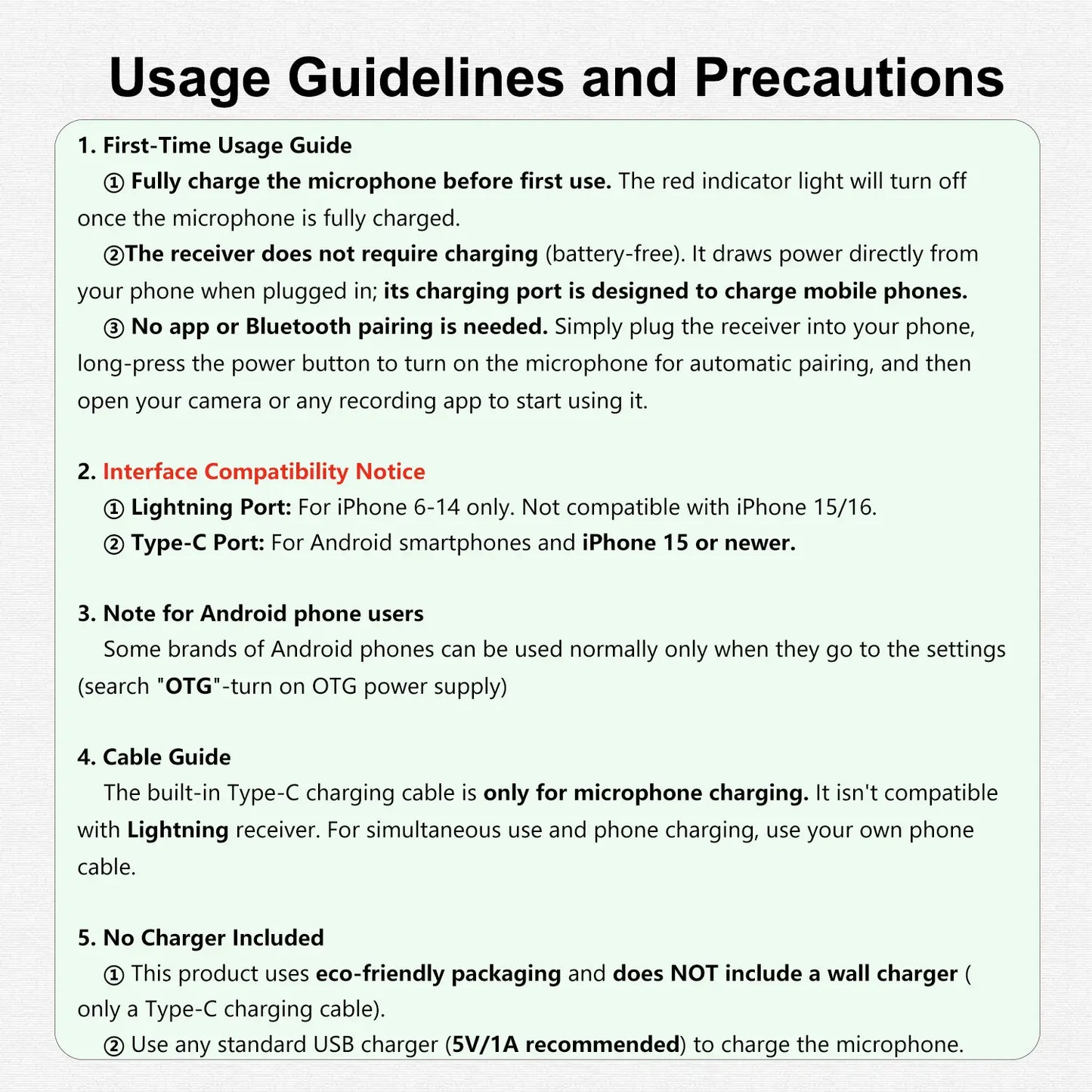 Professional Portable Wireless Lavalier Microphone Set for iPhone and Android - USB Rechargeable Clip-On Lapel Mic for Video Recording, Teaching, Interviews, Podcasting, TikTok, Vlogging, and Live Streaming