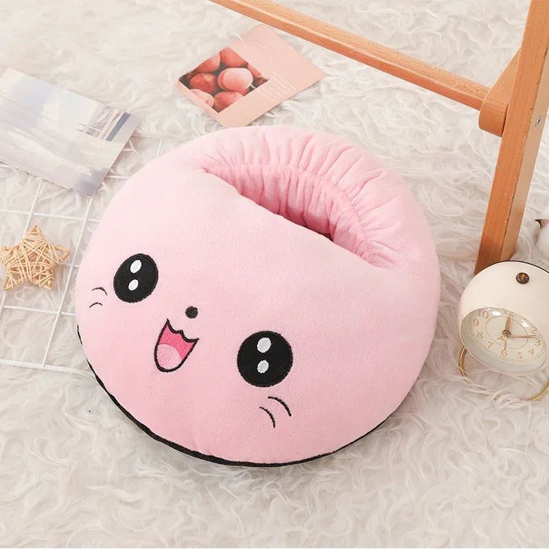 USB Electric Foot Warmer with Fleece Cat Design - Rechargeable Heating Pads for Home and Bedroom Use