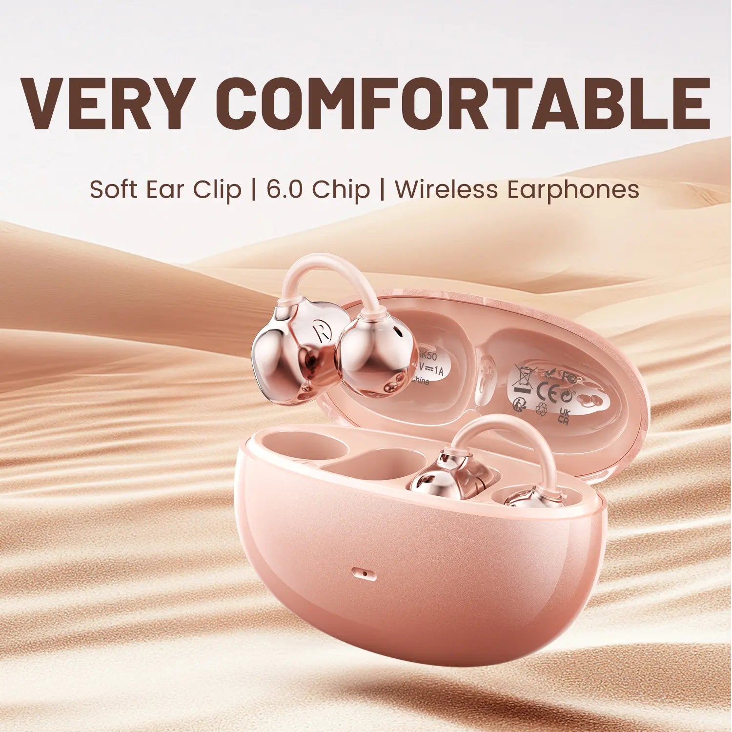 INSONIXN Wireless Bluetooth 6.0 Open Ear Clip Headphones with Built-In Microphone, Comfortable Design, High Fidelity Sound, 36 Hours Playback Time, Ideal for Sports and Fitness