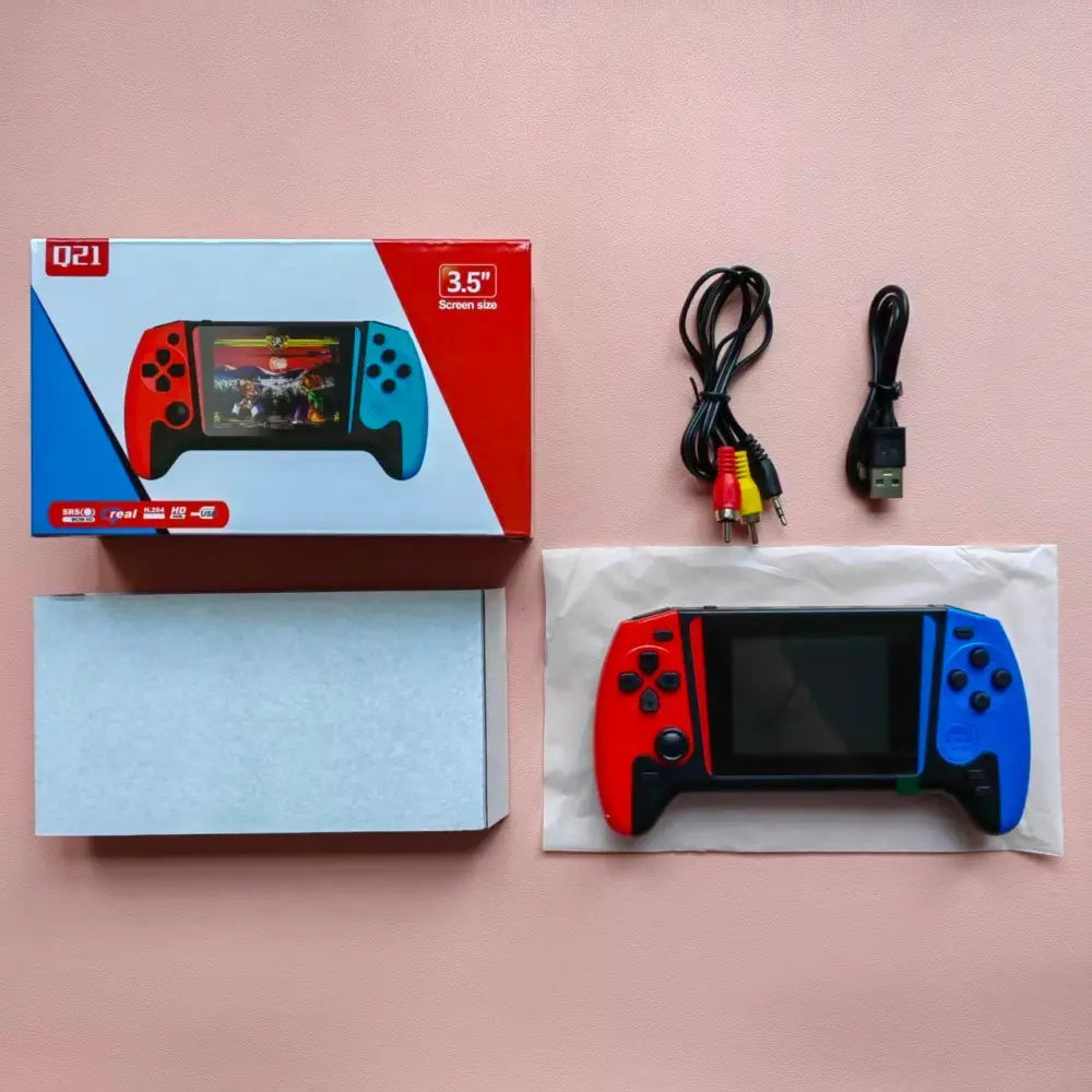 Portable Retro Handheld Gaming Console with 3.5-Inch Joystick, 500 Built-in Games, Wireless Controller, Rechargeable Battery, and TV Connectivity