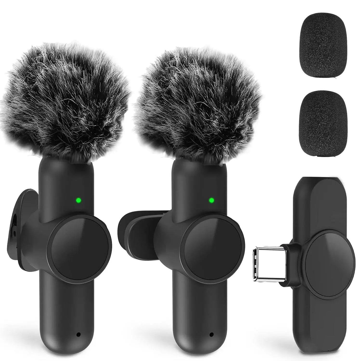 Professional Portable Wireless Lavalier Microphone Set for iPhone and Android - USB Rechargeable Clip-On Lapel Mic for Video Recording, Teaching, Interviews, Podcasting, TikTok, Vlogging, and Live Streaming