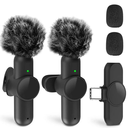 Professional Portable Wireless Lavalier Microphone Set for iPhone and Android - USB Rechargeable Clip-On Lapel Mic for Video Recording, Teaching, Interviews, Podcasting, TikTok, Vlogging, and Live Streaming